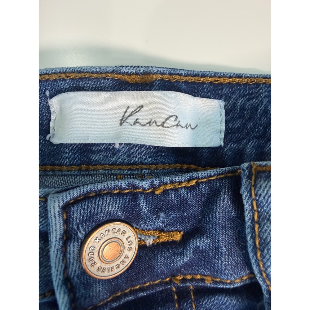 KanCan High Rise Distressed Skinny Jeans Blue Button Fly KC5109M Size 3/25 - Picture 7 of 9